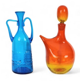 TWO MID-CENTURY DECANTERS