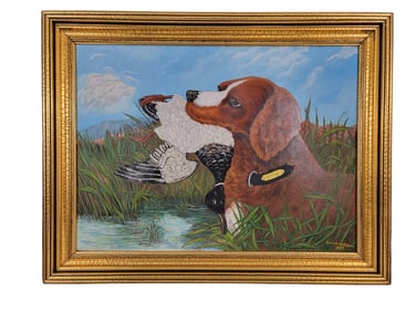 FOLK PORTRAIT OF A HUNTING DOG