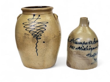 STONEWARE JUG AND JAR