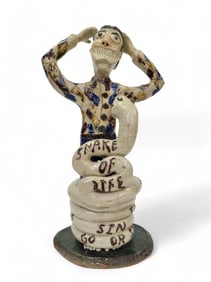 POTTERY FIGURE BY BILLY RAY HUSSEY (B. 1955)