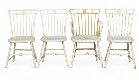 SET OF FOUR WINDSOR CHAIRS