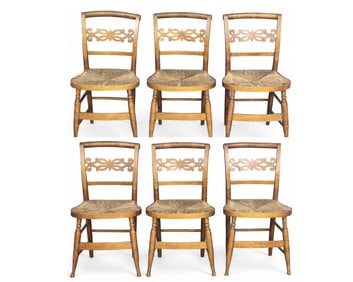SET OF SIX CURLY MAPLE CHAIRS