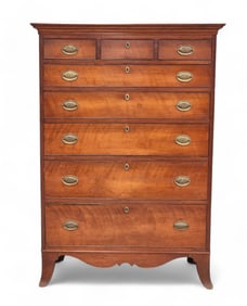 HEPPLEWHITE TALL CHEST OF DRAWERS