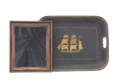 MIRROR AND TOLE TRAY