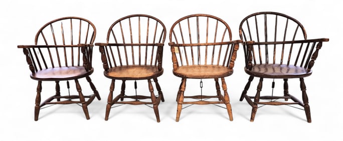 SET OF FOUR WINDSOR ARMCHAIRS