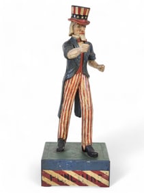 CARVED AND PAINTED UNCLE SAM FIGURE