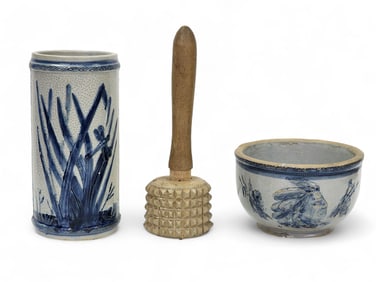 THREE PIECES OF STONEWARE
