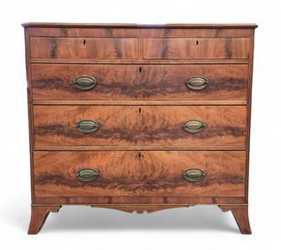 INLAID HEPPLEWHITE CHEST OF DRAWERS