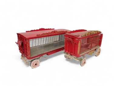 BYRAM MODEL CIRCUS: HIPPO AND POLAR BEAR CAGE WAGONS