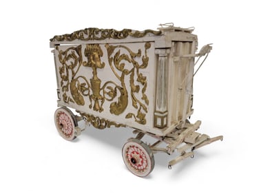 BYRAM MODEL CIRCUS: WHITE TABLEAU CAGE WAGON