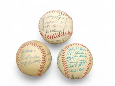 THREE MAJOR LEAGUE SIGNED BASEBALLS