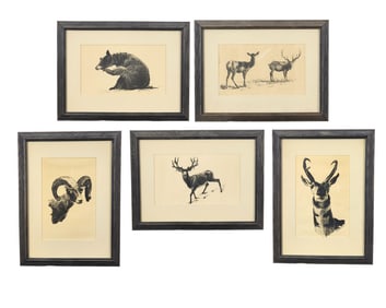 FIVE PRINTS BY WILLIAM EDWARD FREEMAN (WYOMING, 1927-2012)