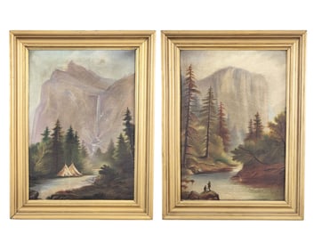 PAIR OF MOUNTAIN LANDSCAPES