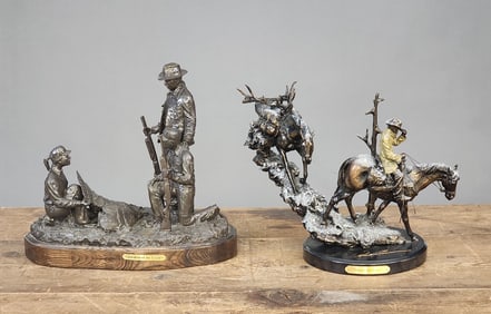 TWO LARGE RESIN SCULPTURES