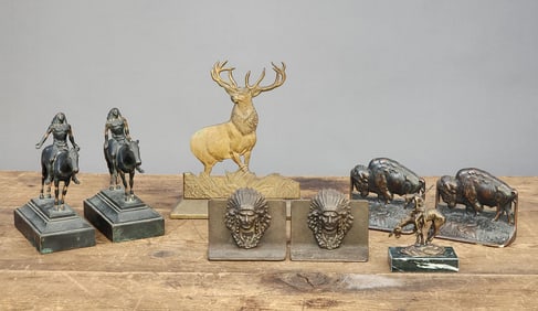 EIGHT METAL DESK ITEMS