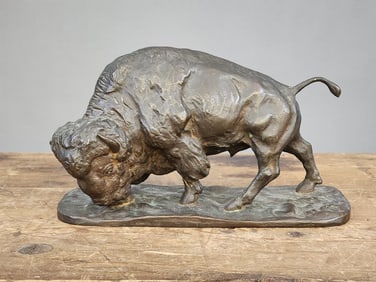 EDWARD KEMEYS (AMERICAN, 1843-1907) BUFFALO SCULPTURE