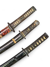 THREE JAPANESE WAKIZASHIS