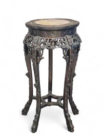 CARVED TEAK FERN STAND