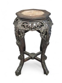 CARVED TEAK FERN STAND
