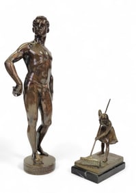 TWO BRONZE FIGURES