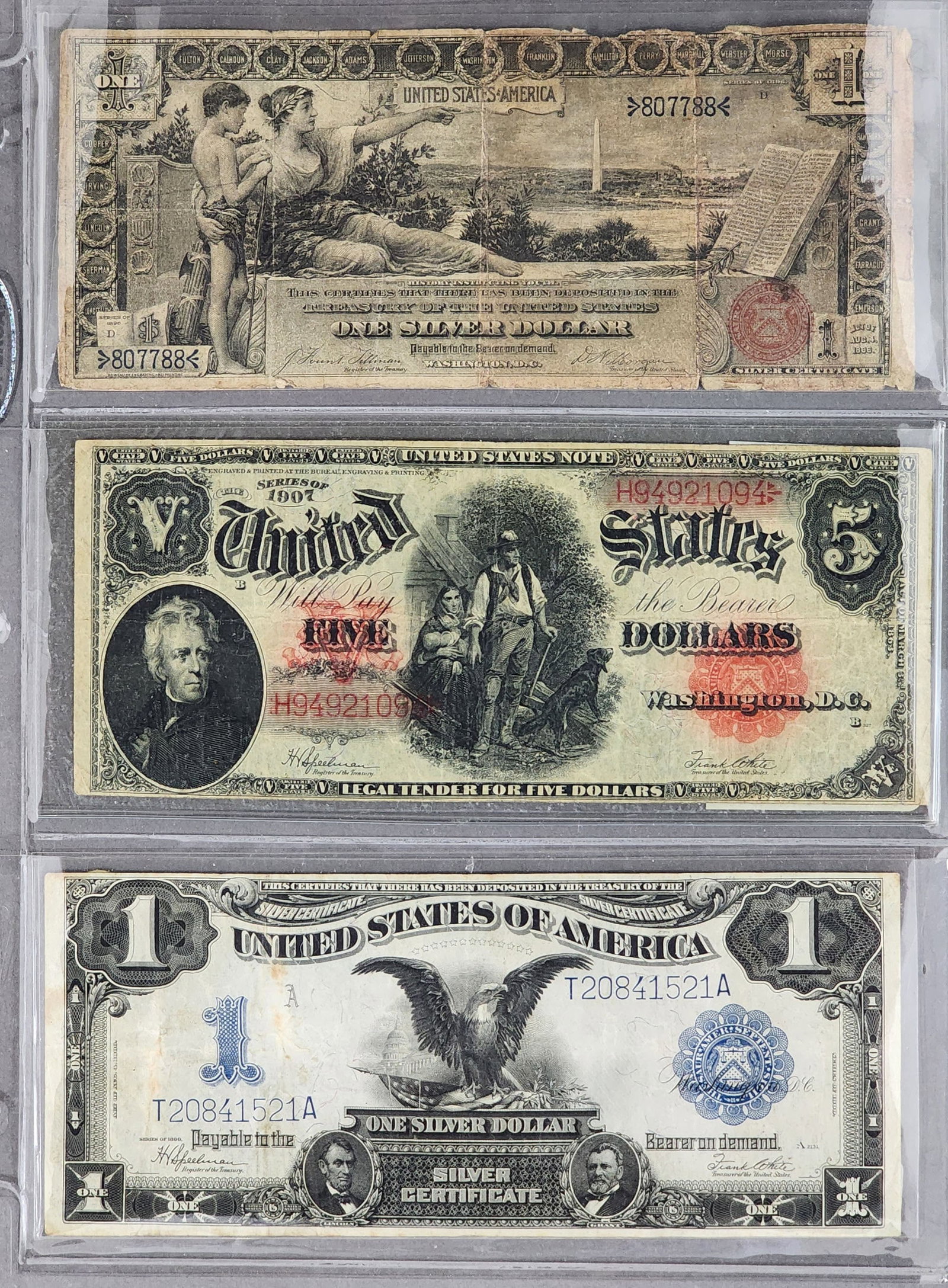 THREE HORSE BLANKET BANK NOTES (1 of 2)