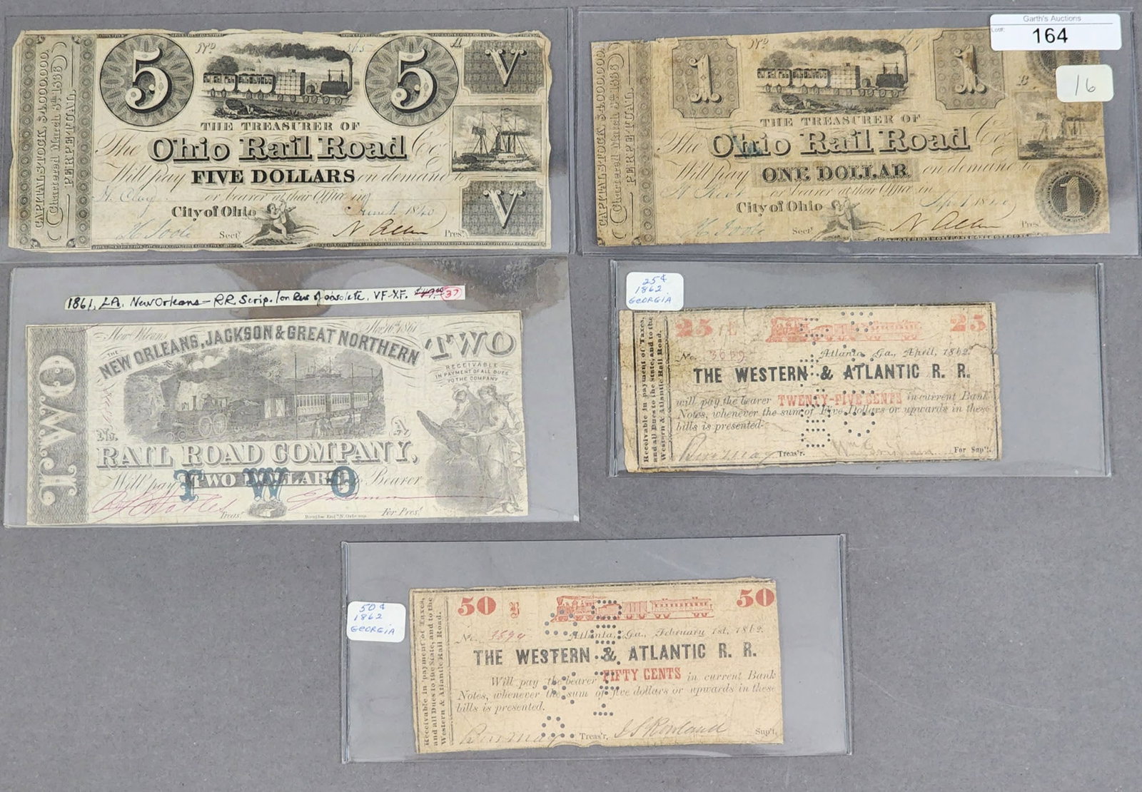 GROUP OF RAILROAD CURRENCY (1 of 4)