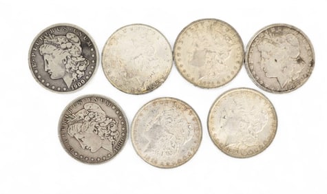 SEVEN MORGAN SILVER DOLLARS