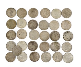 THIRTY-ONE PEACE SILVER DOLLARS