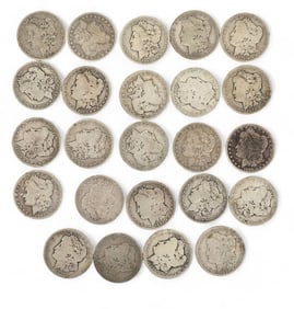 TWENTY-FOUR MORGAN SILVER DOLLARS