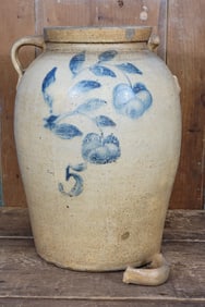 OHIO STONEWARE JAR WITH CHERRIES