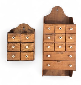 TWO HANGING SPICE CHESTS