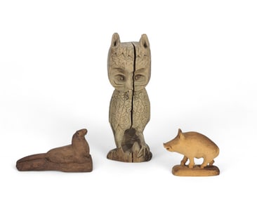 THREE ANIMAL CARVINGS