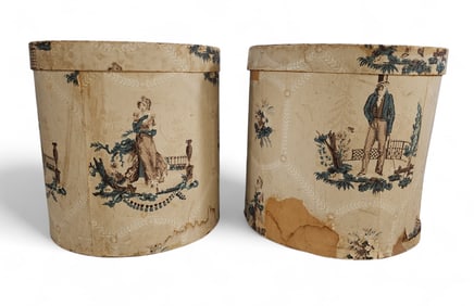PAIR OF WALLPAPER BOXES