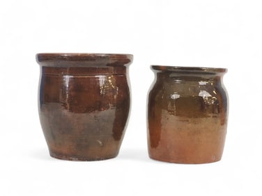 TWO PENNSYLVANIA REDWARE JARS