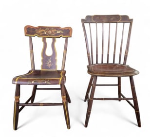 TWO DECORATED CHAIRS