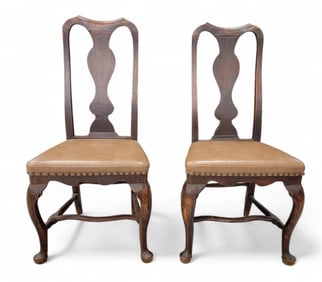 PAIR OF QUEEN ANNE-STYLE CHAIRS