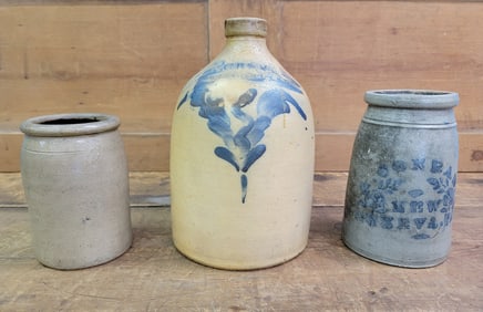 THREE PIECES OF STONEWARE