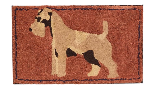 HOOKED RUG WITH SCHNAUZER