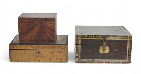 THREE EARLY PAINTED BOXES