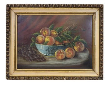 STILL LIFE WITH PEACHES AND GRAPES