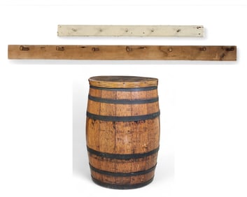 TWO PEG RAILS AND A BARREL