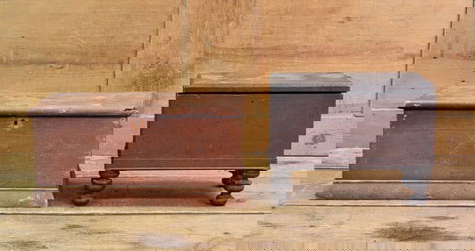 TWO MINIATURE BLANKET CHESTS