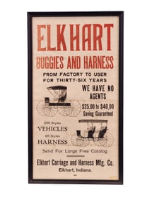 INDIANA CARRIAGE ADVERTISING BROADSIDE