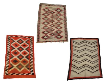 THREE NAVAJO RUGS