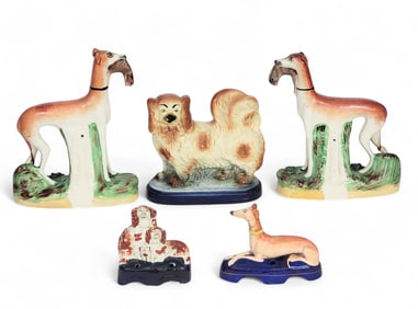 FIVE STAFFORDSHIRE FIGURES