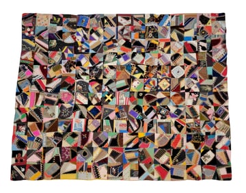 PATCHWORK CRAZY QUILT TOP