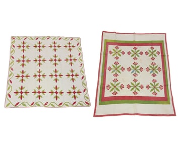 TWO MEDALLION APPLIQUE QUILTS