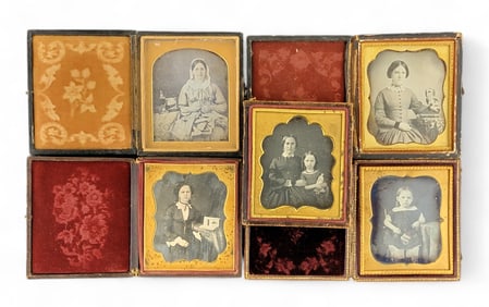 FIVE SIXTH PLATE DAGUERREOTYPES OF GIRLS AND WOMEN