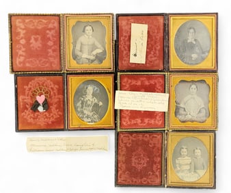 FIVE SIXTH PLATE DAGUERREOTYPES OF IDENTIFIED PEOPLE