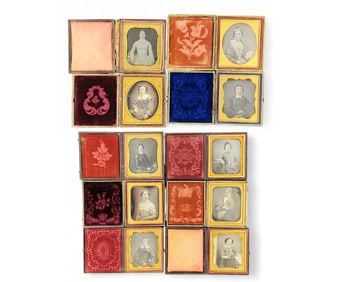 TEN SIXTH PLATE DAGUERREOTYPES OF WOMEN